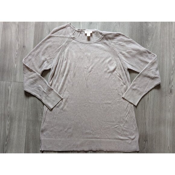 Loft Gray Knit Long Sleeve Tunic Sweater Womens XL - Picture 4 of 7